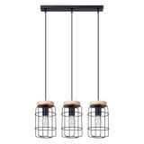 HANGING LAMP GOTTO 3L BLACK/WOOD E27 3X15W IP20