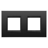 LUX INTERNATIONAL PLATE - IN METAL - 2+2 MODULES HORIZONTAL - MONOCHROME SATIN BLACK - CHORUSMART