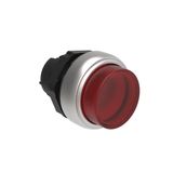 Illuminated button actuator, spring return Ø22mm Platinum series chromed plastic, extended, red