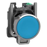 Metal PB blue flush 1 NO Push-in
