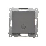 Single contact push button illuminated without pictogram, 10AX, graphite mat