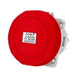 Socket 63A/400V 4P IP67 built-in angled