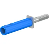 Screw-in adapter, 4 mm socket to screw connection, blue, CAT II, 24.0168-23