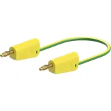 Measuring lead with (4 mm lamella plug, straight) to (4 mm lamella plug, straight), 500 mm, green/yellow, PVC, 1.0 mm², 64.1031-05020
