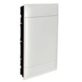 3X18 module recessed box - White door - Without terminal block - Masonry wall