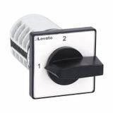 Rotary cam switch 7GN series, changeover switch without 0, 4 poles 16A, for front mounting with black handle, front plate 48X48mm