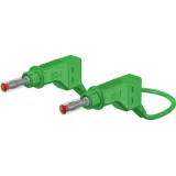 Measuring lead with (4 mm plug, spring-loaded, straight) to (4 mm plug, spring-loaded, straight), 2 m, green, silicone, 2.5 mm², CAT II, 66.9408-20025