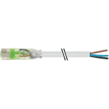 M8 female 0° A-cod. with cable LED PUR 3x0.25 gy UL/CSA+drag ch. 5m