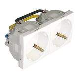 BLOCK TWO SAF EARTH SOCKET (SCHUKO)-4 MOD WH