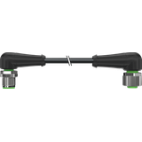 M12 male 90° / M12 female 90° A-cod. PUR 5x0.34 bk 3.5m