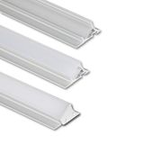 Wall-mounted aluminum profile NK, 36x19mm, White diffuser, 1m