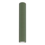 CYLINDRICAL CEILING LAMP OLIVE GREEN 40 CM CARBON VERTICAL PATTERN GU10
