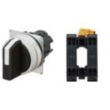 Selector A22NS Ã˜22, 3 position, NON-Lighted, bezel brushed metal, MANU A2235905M