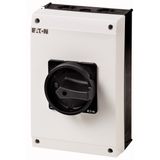 T5B-4-8344/I4/SVB-SW Main switch, T5B, 63 A, surface mounting, 4 contact unit(s), 8-pole, STOP function, With black rotary handle and locking ring, Lockable in the 0 (Off)