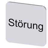 Labeling plate 22x22 mm, silver-colored label, labeling: Störung