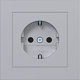 SCHUKO wall socket with cover, Safety Plus, plug-in class A.1 titanium
