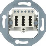 Telephone socket 3 x 6NFN, device module, cream, matt