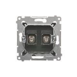 Cover for single socket outlet with earthing IP44 - same color flap & cover, anibacterial red