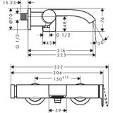 Vivenis bath mixer, chrome