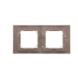 Double aerial socket type "F", module, champagne matt