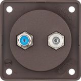 Integro Inserts-Aerial Connector Box Radio/SAT, Brown Matt