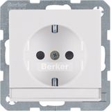 SCHUKO soc. out., enhncd contact prot., Q.1/Q.3, p. white velvety