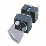 Selector switch, square, key-type, 2 notches, maintained, IP65, key re A16K2004M