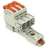 1-conductor male connector lever Push-in CAGE CLAMP® light gray