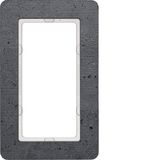 Frame with large cut-out, grounded concrete structured