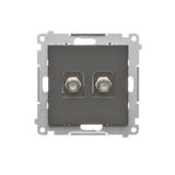 Double aerial socket type "F", module, black matt