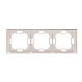 Triple illuminated contact push button, 10AX, champagne matt