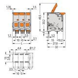 PCB terminal block lever 16 mm² gray