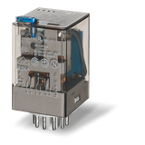 Rel. 3CO 10A/12VDC/Agni+Au/Test button/LED/diode (60.13.9.012.5070)