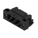 PCB plug-in connector, male header, Solder flange, THT/THR solder connection, 5.00 mm, Number of poles: 3, 90°, Solder pin length (l): 3.2 mm, Gold-plated, black, Box