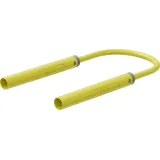 Safety measuring lead with (4 mm lamella plug, straight) to (4 mm lamella plug, straight), 1 m, yellow, PVC, 2.5 mm², CAT II, 66.1056-10024