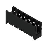 PCB plug-in connector, male header, open side, THT/THR solder connection, 5.08 mm, Number of poles: 6, 180°, Solder pin length (l): 1.5 mm, tinned, black, Box