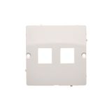 Double Keystone flat IT/telephone socket cover, (cover), white