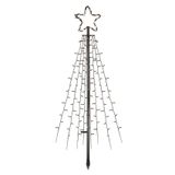 LED Christmas tree metal, 180 cm, outdoor and indoor, cold white, timer