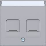 KeyStone 2-way central plate, dust protection, text field, A.x/C.x titanium