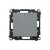 Three position (1-0-2) blind control double switch, 10A, quick connection, graphite mat