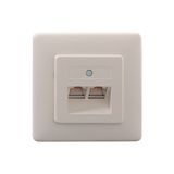 2-fach UAE-Steckdose, reinweiß (ähnlich RAL 9010), mit LSA-Kontakten, mit Spreizkrallen