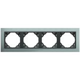 FOUR-GANG FRAME ALUMINIUM/GRAY