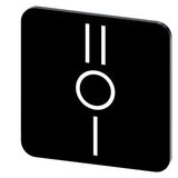 Labeling plate 22x22 mm, black label, icon: II* O I