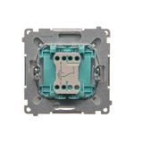 RJ12 double telephone socket, (module), Silver matt, metalic