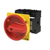 P3 Main switch, 80 A,Rear mounting, 4 pole, Form V/SVB, Red, Door coup