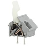 Stackable PCB terminal block finger-operated levers 2.5 mm² gray