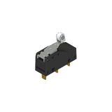Microswitch with short roller lever