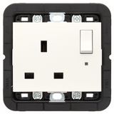 Switched 2P+E 13A English outlet white