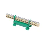 Terminal strip for rail TS 35 protective PE 15 green
