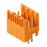 PCB plug-in connector, male header, open side, THT solder connection, 3.50 mm, Number of poles: 6, 180°, Solder pin length (l): 3.5 mm, tinned, orange, Box